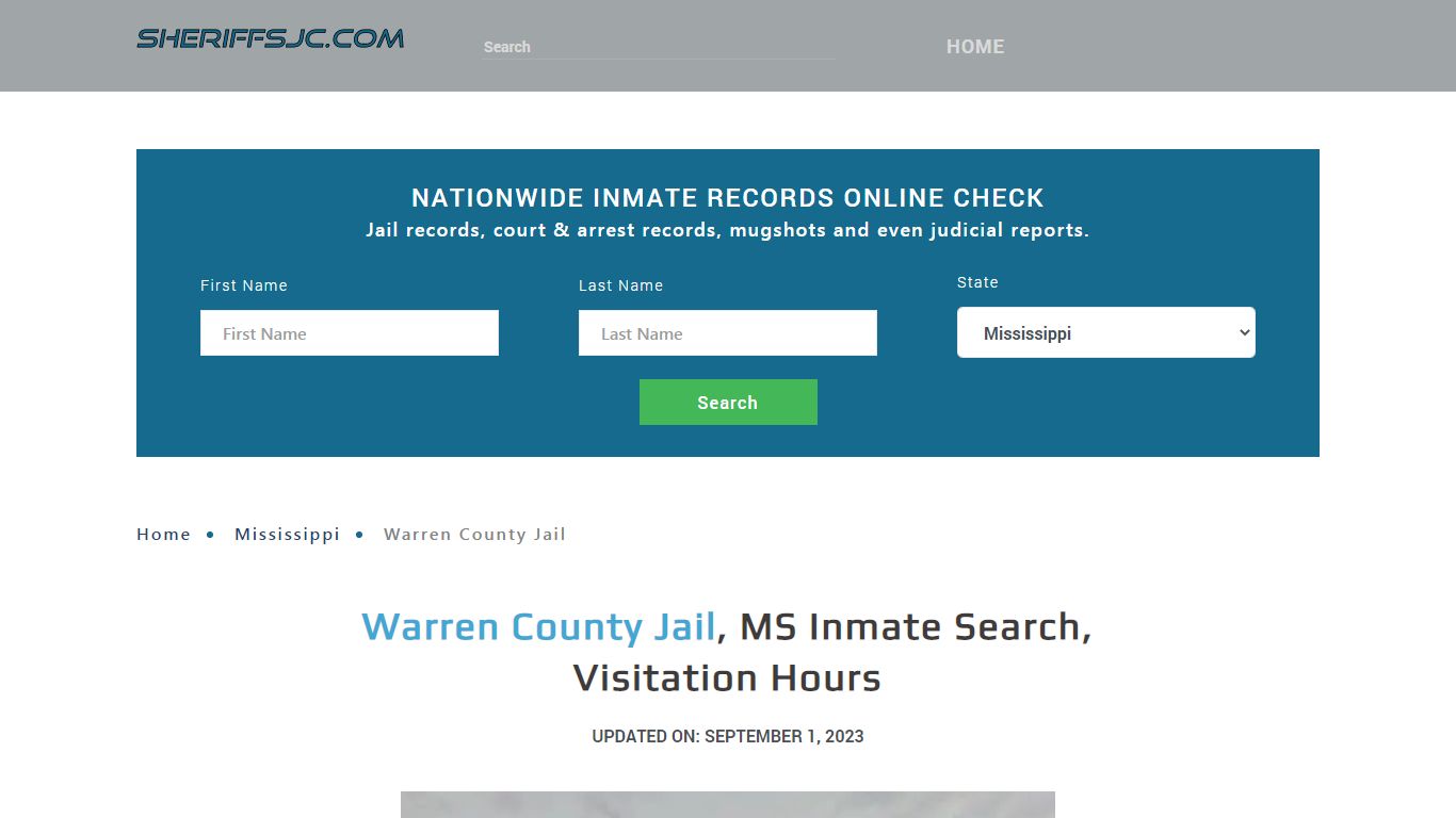 Warren County Jail, MS Inmate Search, Visitation Hours